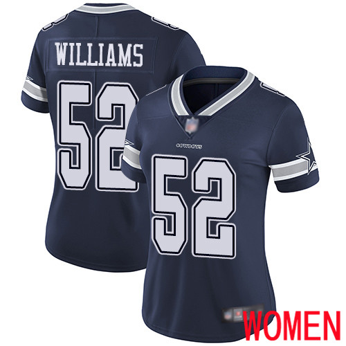 Women Dallas Cowboys Limited Navy Blue Connor Williams Home #52 Vapor Untouchable NFL Jersey->dallas cowboys->NFL Jersey